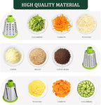 HANSGO Rotary Cheese Grater, Cheese Shredder, Labor-Saving Handle, Strong Suction Base, 3 Changeable Blades for Harder Cheeses, Vegetable, Nuts, Chocolate, Fruits, Safe & Easy to Clean