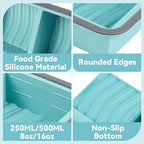 Silicone Freezer Trays with Lids 2 Cup Soup Freezer Containers Molds with 10 Large Freezer Bags, 2 Pack Ice Cube Trays for Freezing Soups, Stews, and Sauces, Dishwasher Safe