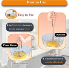 Stainless Steel Semi Automatic Whisk Egg Beater Whizzy Whisk, Hand Push Blender Kitchen Mixer Wisking Tool for Blending Cooking Gadgets(10in)