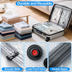 15 Pack Vacuum Seal Bags for Clothing Travel with Wireless Electric Air Pump, 5 Large +5 Medium +5 Small, Reusable Space Saver Bags for Luggage and Suitcase, Cruise & Travel Essentials