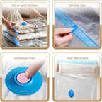 Vacuum Seal Bags with Portable Electric Pump, 9 Pack Vacuum Storage Bags for Clothing Travel, Compression Packing Space Saver Bags for Luggage Suitcase (3 Small & 3 Medium & 3 Large)