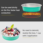 Beasea Elegant Blue 8 Oz Mini Pie Pans Tart Pans Tin Baking Tins with Lids, 4 Inch 20 Pack Disposable Baking Pans For Cake Tart Quiche