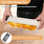 3-Pack 13×5 Inch Loaf Pan for Baking Bread, Nonstick Carbon Steel Bread Pan, Rust-Resistant & Warp-Resistant Full-Size Large Loaf Pan for Homemade Bread, Banana Loaf and Meatloaf