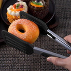 Cooking Tongs 9 inches and 12 inches Stainless Steel Kitchen Silicone Serving Tong Heat Resistant Meat Turner Spatula Tongs with Locking Handle Joint
