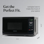 Farberware Countertop Microwave Oven 700 Watts Power Auto Cook Settings, Defrost, Easy Clean and Child Safety Lock, 0.7 Cu. Ft, Black