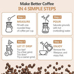 Pour Over Coffee Maker 34 OZ, 10 Cup Borosilicate Glass Drip Coffee Maker with Reusable Stainless Steel Filter and Cork Grip for Home Café 1000 ML