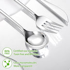 SUT 600PCS Heavy Duty Disposable Silverware - Includes 200 Knives, Forks and Spoons - Silver Plastic Utensils Set for Party/Wedding