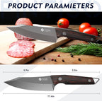 FINTISO 14C28N Steel Viking Knife, Japanese Butcher Knife with G10 Handle, Ultra Sharp Meat Cleaver Boning Knife for Meat Cutting, Outdoor Kitchen Chef Knife Best Gift (Red)