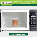 Freshware Food Storage Containers 24 oz Plastic Deli Containers with Lids, Slime, Soup, Meal Prep Containers, BPA Free, Stackable, Leakproof, Microwave/Dishwasher/Freezer Safe, 48 count (pack of 1)