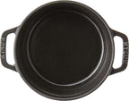 STAUB Cast Iron Dutch Oven 0.5-qt Round Cocotte, Made in France, Serves 1, Matte Black