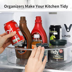 4 Pack Lazy Susan, 10.5 Inch Lazy Susan Organizer, 360 Degree Swivel, for Kitchen, Pantry, Refrigerator, Bathroom and Vanity Countertops (Clear) (4P-10.5 Inch)