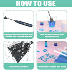 Upgraded Resin Mixer, Handheld Rechargeable Mixer with Minimizing Bubbles,Epoxy Resin Mixer for Resin, Silicone Mixing, Resin Molds, DIY Crafts (Included 4 pcs Paddles) (Blue)