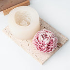 Peony Candle Mold Half Open Flower Cylinder Candle & Resin Mold - Resin Casting Silicone Molds for Home Decor & Candle Making Wave Spiral Mold