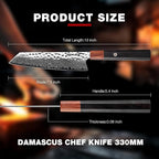 Kiritsuke Chef Knife,Upgraded 8 Inch Professional 67-Layer VG10 Damascus Japanese Chef Knife,Ultra Sharp Hammered Damascus Kitchen Knives with Octagonal Red Sandalwood Handle & Gift Box