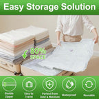 ZXA Vacuum Storage Bags with Electric Air Pump, 5 Pack Large 32''x 24'' Vacuum Seal Bags for Clothing, Space Saver Vacuum Storage Bags for Blanket, Duvets, Pillows, Comforters - White