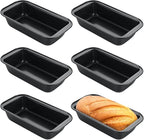 QTLCOHD 6 Pack 10 x 5 Bread Loaf Pan for Baking Homemade Bread, Non Stick Carbon Steel Loaf Pans