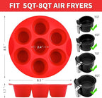 2 Pack Silicone Egg Bite Molds for Air Fryer, 7-Cup Round Muffin Pans Cupcake Baking Molds for Oven, Air Fryer and Pot