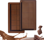 2 Packs Chocolate Silicone Molds, Non-Stick Baking Molds for Candy, Ice Cubes, 10 Cavity Dubai Pistachio Deep Bar Moulds for Valentine's, Easter, Christmas