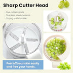 Electric Grape Peeling Machine, Garlic Peeling Machine, Automatic Peeler, Garlic Peeler Skin Remover Commercial Fruit Rechargeable Milk Tea Fruit Shop Special Equipment (White)