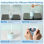 OFFNOVA Silicone Mold Making Kit 70oz Rubber 15A, 1:1 Mixing Ratio Fast Curing for Resin, Casting, Candle, Soap, DIY Crafts, Light Blue