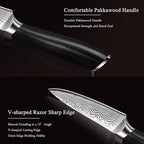 HOSHANHO Paring Knife 3.75 Inch, High Carbon Powder Steel Forged Small Kitchen Knives, Razor Sharp Japanese Fruit Knife with Ergonomic Pakkawood Handle