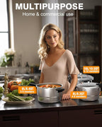 WantJoin 10Qt Aluminum Pressure Cooker w/Release Valve & Multiple Protective Devices,Pressure Canner Compatible with Gas & Induction Cooker,Canner Rack Included