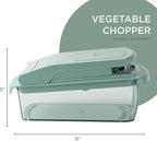 ook with Color Vegetable Chopper - Multifunctional 11 in 1 Vegetable Chopper with Container - Food Chopper to Dice, Chop, Slice, Julienne and Spiralize, Sage