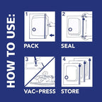 Hefty Shrink-Pak Vacuum Storage Bags - Space Saver for Under Bed Storage, Clothing and Comforters, 3X More Storage Space, 6 Medium Zipper Bags