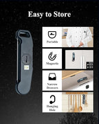 Wisebee Meat Thermometer Digital, 0.5 Sec Instant Read Waterproof Food Thermometer with 180°Auto-Rotate Backlit Display | Anti-Slip Handle | Magnetic Back | Hold Function for Cooking, Black