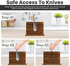 DAWNTREES Magnetic Knife Holder, Double-sided Magnetic Knife Block Kitchen Counter Universal Knife Display Rack Multifunctional Storage