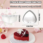 Heart Shaped Cake Pans, 2 Pack Heart Cake Pans Aluminum Cake Pan For Valentine‘S Day Weddings Birthday Party, 8 Inch