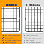2PCS Cooling Racks for Cooking and Baking - 10" x 16"Heavy Duty Stainless Steel Wire Rack for Baking, Grilling, Roasting - Oven & Dishwasher Safe - Fits Half Sheet Pan（Black）