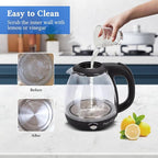 Taylor Swoden Electric Kettle with Tea Infuser, 1L Small Electric Tea Kettle with Keep Warm, LED Light Hot Water Boiler & Heater for Coffee & Teas, Auto Shut-Off & Boil Dry Protection, BPA Free, Black