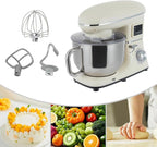 Stand Mixer 1350W Electric Tilt-Head Mixer with 6.5 QT Stainless Steel Bowl, 6 Speed with Pulse Kitchen Mixer, Food Mixer with Dough Hook, Flat Beater, Whisk, Splash Guard (White)
