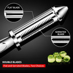 MAD SHARK Ultra Sharp Potato Peeler, Fruit Carrot Veggie Peelers for Kitchen,Flat/Serrated Blade 2 in 1-I Shaped Stainless Steel Peelers,Vegetable Peeler with Ergonomic Non-Slip Handle