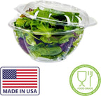 Mr Miracle Clear 32 Ounce Plastic Salad Bowls with Snap-On Lids. Pack 50. Airtight Disposable Salad Containers for Lunch, Meal Prep, Parties. Ideal as Disposable Salad Bowls with Lids