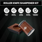 Upgraded Rolling Knife Sharpener Kit, Multi-Angle Adjustable Sharpening Tool with Diamond and Ceramic Discs, Knife Sharpener Roller for Kitchen, Knife Sharpening Made Easy