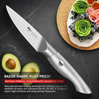 MAD SHARK Paring Knife 3.5 inch Paring Knives, Small Kitchen Knife, Ultra Sharp German Stainless Steel Vegetable Knives, Ergonomic Handle Design