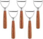 5Pcs Y Style Stainless Steel Vegetable Peeler for Fruit Veggie Heat Resistant Incisive Cucumber Peeler With Solid Wood Handle for Home Kitchen Use