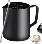 Milk Frothing Pitcher, 20OZ/600ML Stainless Steel Espresso Steaming Pitcher Coffee Milk Frother Cup with Decorating Art Pen for Espresso Machine, Milk Frother, Latte Art
