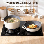 Ammeloo 8-Piece Non Stick Stock Pot with Lid, Ceramic Cooking Pot Set, 4.5 Qt All-in-One Non Toxic Soup Pot for All Stoves, Easy to Clean & Dishwasher Safe, Oven Safe, Induction Ready, PFOA PFAS Free