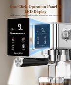 Kndko 20Bar Professional Espresso Machine with Milk Frother and Touchscreen for Cappuccino, Latte