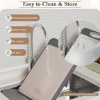 GUANCI Cutting Board for Kitchen, Stainless Steel Cutting Board Double Sided for Chopping Meat/Vegetables, Stainless Steel/Wheat Straw PP, Kitchen Gifts Easy to Clean Large 16”×11”
