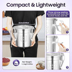 304 Stainless Steel Airtight Canister for Kitchen, 1.59Gal Canisters Container with Lids and Sturdy Locking Clamp,Bucket Food Storage Containers Airtight for Flour Coffee Bean Tea (6L)