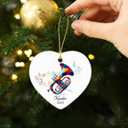 Cornet Musical Christmas Ceramic Ornament Tree Hanging, Personalized Music Lover Ornaments 2025, Name & Year Cornet Ornament Gifts for Instrument Player, Custom Instrumentalist Ceramic Ornaments Xmas