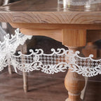 Rectangle Waterproof Clear Table Cover Protector Vinyl Table Cloth Oil Spill Proof Wipe Clean Lace Plastic Tablecloths for Dining Tables (White, 60 x 120 Inches)