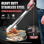 Walfos 17 Inch Extra Long Grill Tongs, Ultimate Stainless Steel BBQ Tongs for Grilling, Cooking, BBQ/Barbecue, Buffet and Turning Food