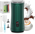 Milk Frother, 4-in-1 Electric Milk Frother and Steamer, Automatic Hot and Cold Foam Maker and Milk Warmer for Coffee, Latte, Cappuccino, Macchiato, Hot Chocolate(Dark Green)