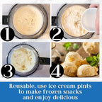 24 oz Deluxe Creami Pints and Lids for Ninja - 2 Pack 11-in-1 Creamy Icecream Containers Cups Jars Tubs Canisters Set, Smoothie Pot Compatible with NC501 NC500 Series Creamer Ice Cream Maker Machine