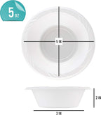 PLASTICPRO 100 Count Disposable 5 ounce White Plastic Dessert Bowls